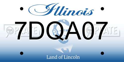 7DQA07 Illinois License Plate