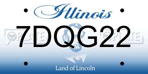 7DQG22 Illinois License Plate