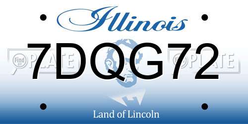7DQG72 Illinois License Plate