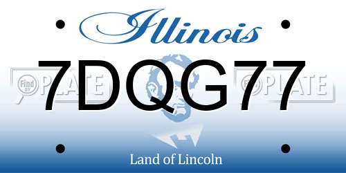 7DQG77 Illinois License Plate