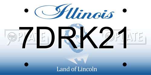 7DRK21 Illinois License Plate