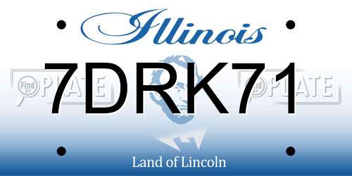 7DRK71 Illinois License Plate