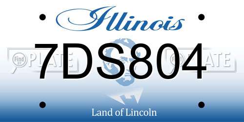 7DS804 Illinois License Plate