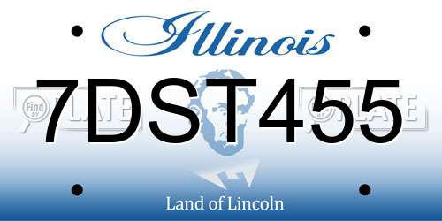 7DST455 Illinois License Plate