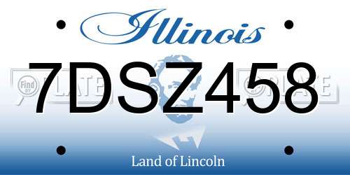 7DSZ458 Illinois License Plate