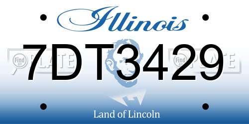 7DT3429 Illinois License Plate