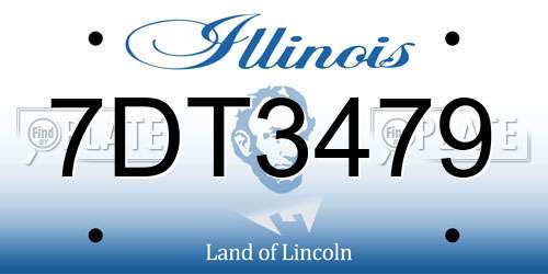 7DT3479 Illinois License Plate