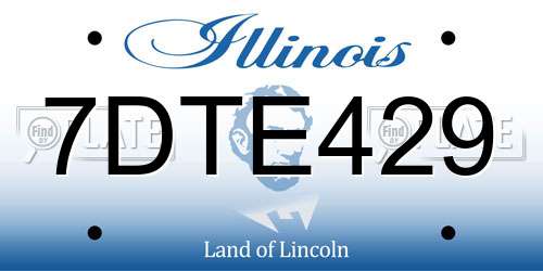 7DTE429 Illinois License Plate