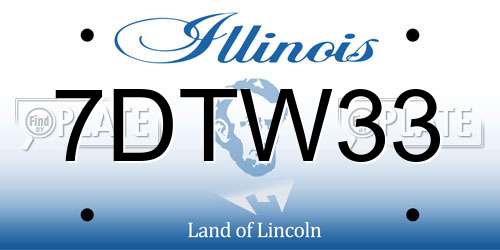 7DTW33 Illinois License Plate