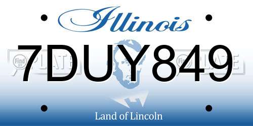 7DUY849 Illinois License Plate
