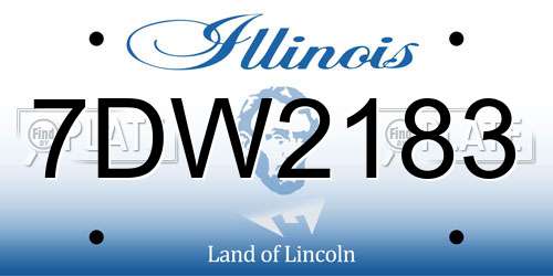 7DW2183 Illinois License Plate