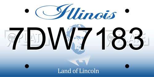 7DW7183 Illinois License Plate
