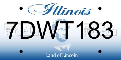 7DWT183 Illinois License Plate