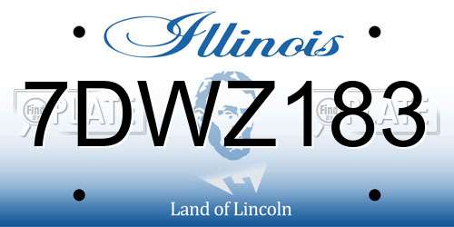 7DWZ183 Illinois License Plate