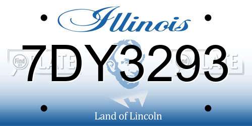 7DY3293 Illinois License Plate
