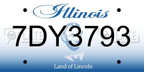 7DY3793 Illinois License Plate