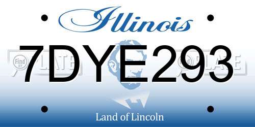 7DYE293 Illinois License Plate