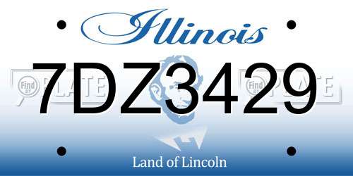 7DZ3429 Illinois License Plate