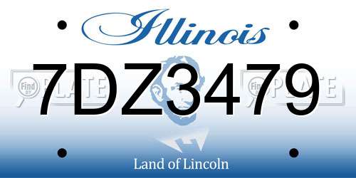 7DZ3479 Illinois License Plate