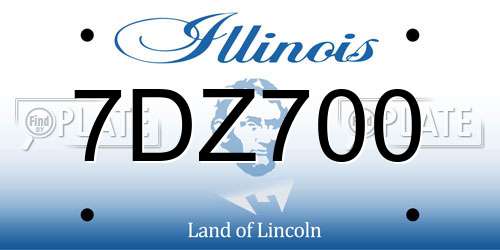 7DZ700 Illinois License Plate