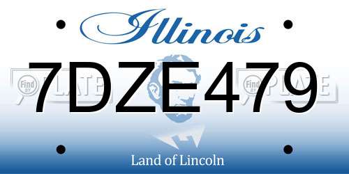 7DZE479 Illinois License Plate