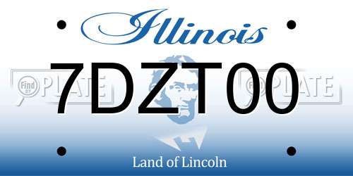 7DZT00 Illinois License Plate