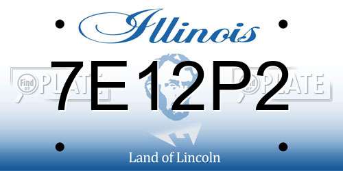 7E12P2 Illinois License Plate