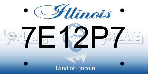7E12P7 Illinois License Plate