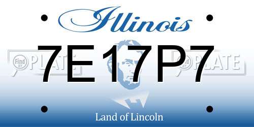 7E17P7 Illinois License Plate