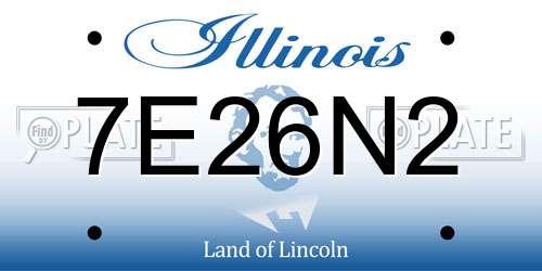 7E26N2 Illinois License Plate