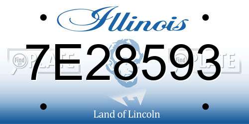 7E28593 Illinois License Plate