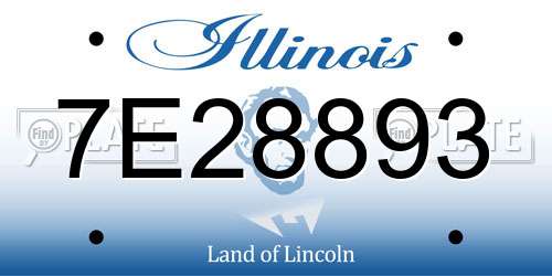 7E28893 Illinois License Plate