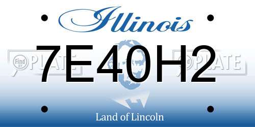 7E40H2 Illinois License Plate