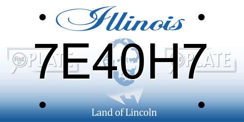 7E40H7 Illinois License Plate
