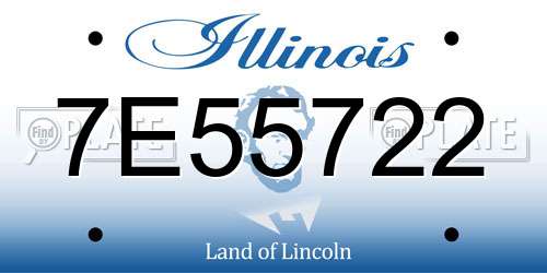 7E55722 Illinois License Plate