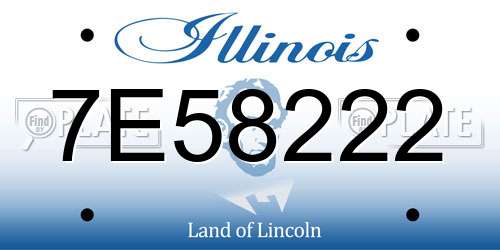 7E58222 Illinois License Plate