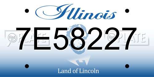 7E58227 Illinois License Plate
