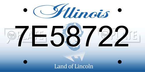7E58722 Illinois License Plate