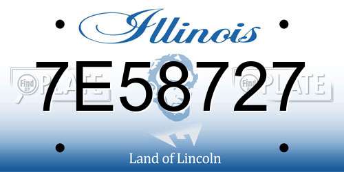 7E58727 Illinois License Plate