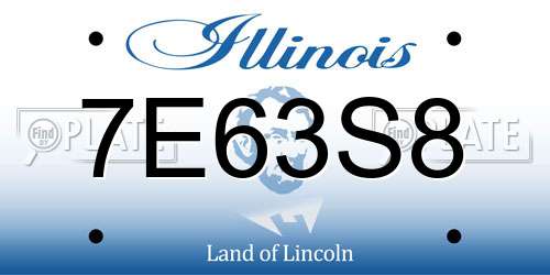 7E63S8 Illinois License Plate