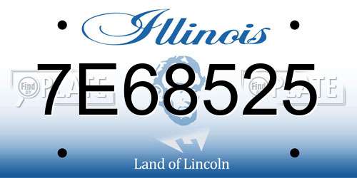 7E68525 Illinois License Plate