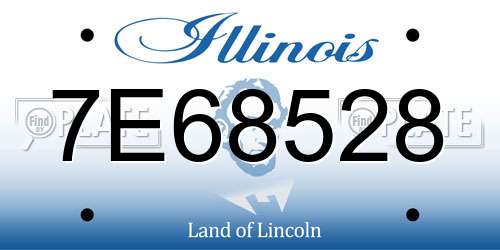 7E68528 Illinois License Plate