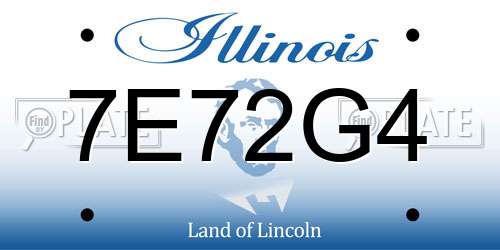 7E72G4 Illinois License Plate