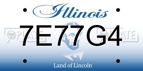 7E77G4 Illinois License Plate