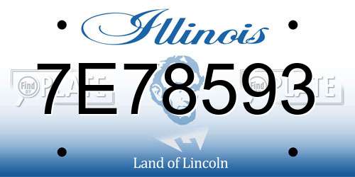 7E78593 Illinois License Plate