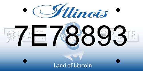 7E78893 Illinois License Plate