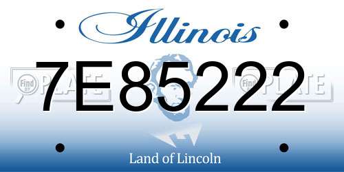 7E85222 Illinois License Plate
