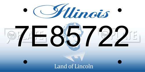 7E85722 Illinois License Plate
