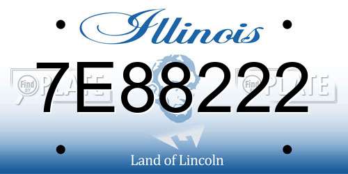7E88222 Illinois License Plate