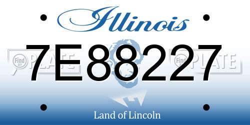 7E88227 Illinois License Plate